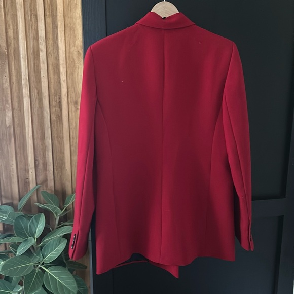 Zara Like New Double Breasted Blazer Jacket in Deep Red. Size S - Picture 3 of 14